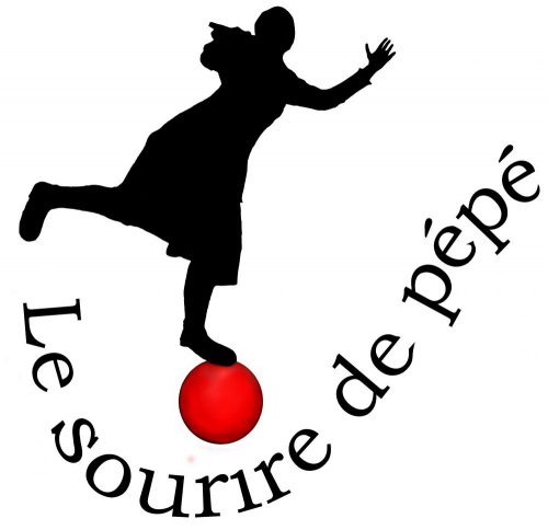 Le sourire de pépé, illustration vectorielle de Peggy Genestie sur un ballon rouge rouge
